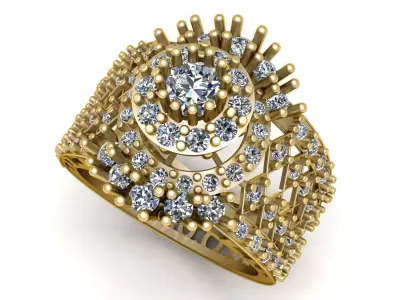 LUXURY FEMALE RING 3D PRINTABLE MODEL 3D print model