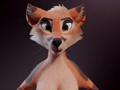 Celeste Anthro Fox 3D model