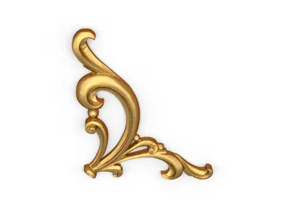 Classic carved corner  decor ornament 371 3D model