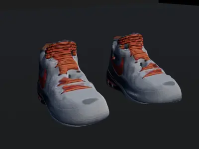 Grey with red laces runners Free 3D model