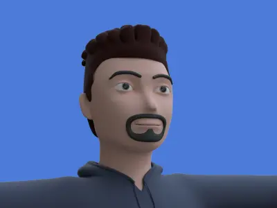 Stylish sports boy Low-poly 3D model