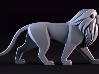Stylized Lion 3D print model