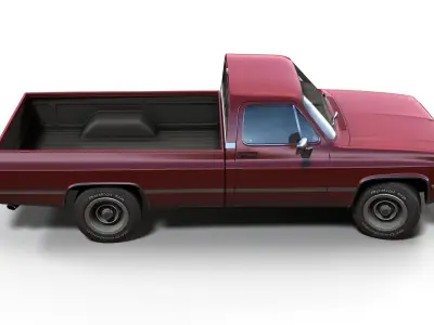 American generic pickup Low-poly 3D model
