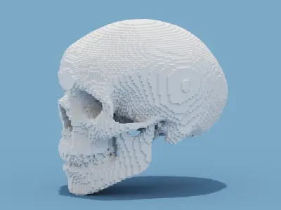 Voxel Skull Low-poly 3D model