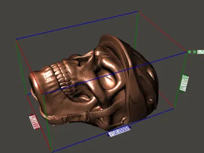 Biker helmet skull vol2 wall home decor 3D print model