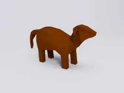 Cute Little Doggo in low poly Low-poly 3D model