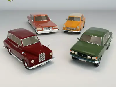 Low Poly Sedan Pack 03