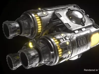 Triple Spaceship Fusion Thruster 3D model