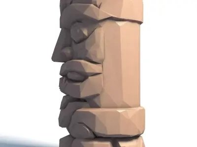 Tiki Totem Stylized Tribal Sculpture for 3D Printing 3 3D print model