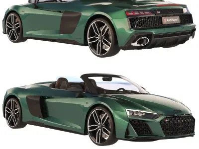 Audi R8 Spyder 2021 open roof 3D model