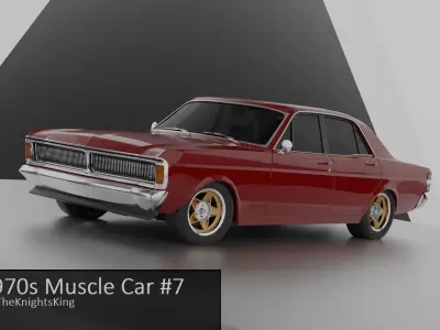 50s 60s and 70s Car Pack 3 - 6 Cars Low-poly 3D model