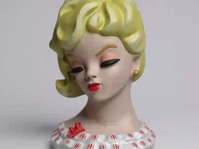 Vintage woman bust decoration 3D print model buy
