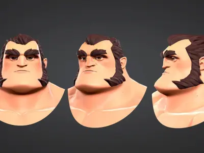 Cartoon male character Herman  Low-poly 3D model
