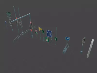 Traffic Signs Collection Free 3D model