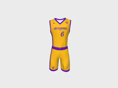Basketball Fantasy Team Dragons Uniform - Character Design Low-poly 3D model