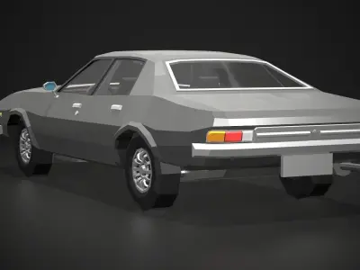 Low-Poly Retro City Car 04 Low-poly 3D model