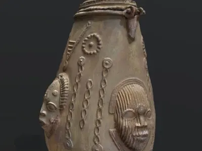 Akhe-Osun Pot Low-poly 3D model
