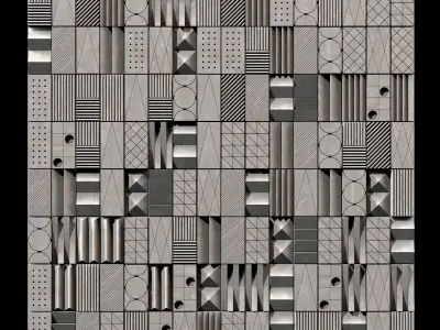 Stone wallcovering decor n3 3D model