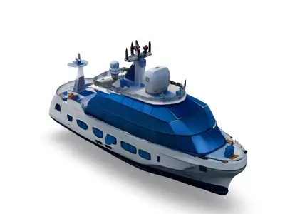 Luxury Yacht Modern 3D Model Low-poly 3D model