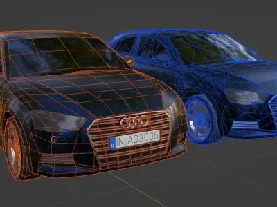 Audi A3 2016 - LOWPOLY Game ready Low-poly 3D model