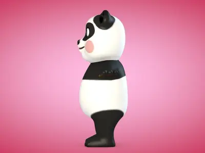 Panda bear Low-poly 3D model get