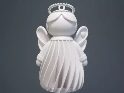 Angel Christmas tree decoration glowing 3D print model