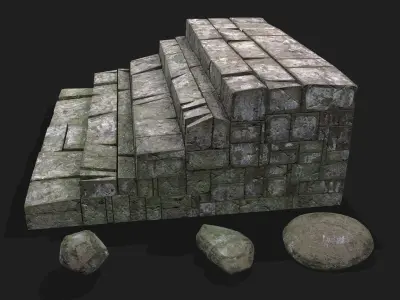 Medieval Style Staircase Free low-poly 3D model