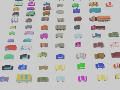 Low Poly City Vehicles car 72 Low-poly 3D model