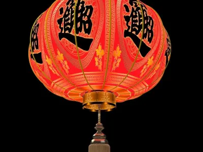 Chinese Red Lantern 3D model 29