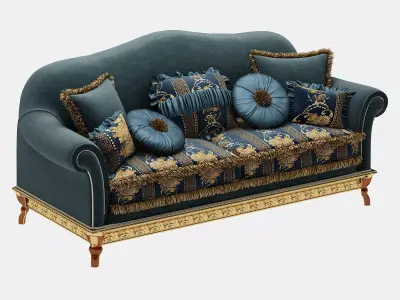 Velvet sofa by Modenese 3D model