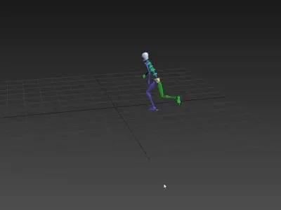 Running 2 skeleton 3D model