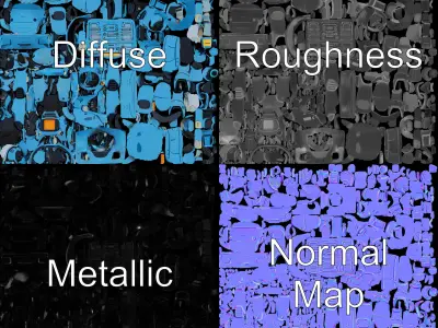 Blue Robotic Explorer Versatile and Detailed D Model Low-poly 3D model