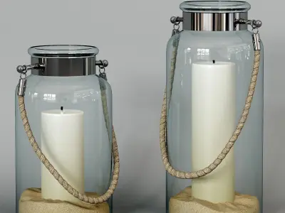 Candle in a jar Low-poly 3D model