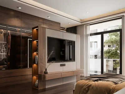 Elegant Modern Bedroom Interior 3D model