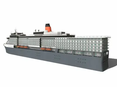 Cruise Ship Low-poly Low-poly 3D model
