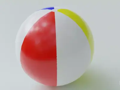Low Poly Rigged Beach Ball Low-poly 3D model