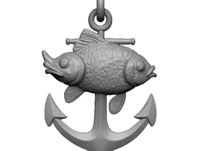 goldfish anchor pendant 3D print model