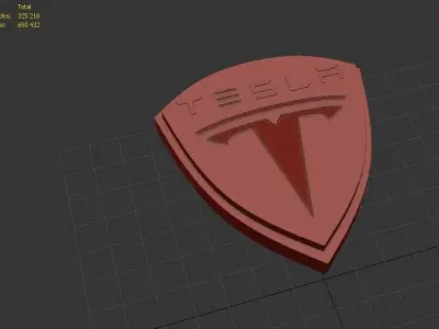 Tesla logo logotip emblem 3D print model 3D 3D print model