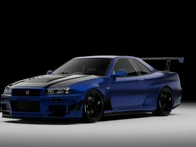 Nissan Skyline GTR R34 3D model by edwin-blend