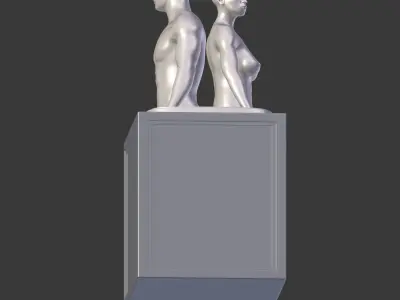 Woman and man Statue 3D model