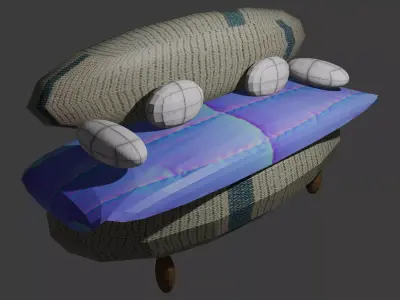 3D Sofa  Modern Realistic Furniture Model 3D model