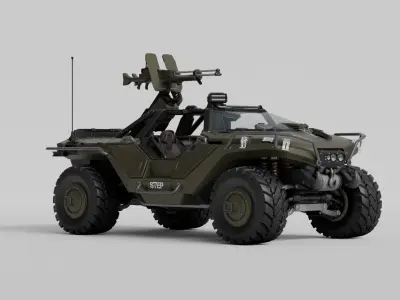 Halo Warthog Low-poly 3D model