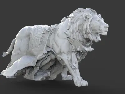 Lion sculpture Fantasy  3D model