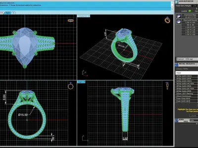 Women Diamond Fashion Ring R4 3D print model