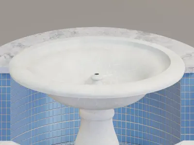 Quatrefoil mosaic fountain 3D model