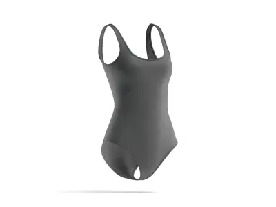 Beach Women Black Swimsuit - female sunbath swim bodysuit 3D model