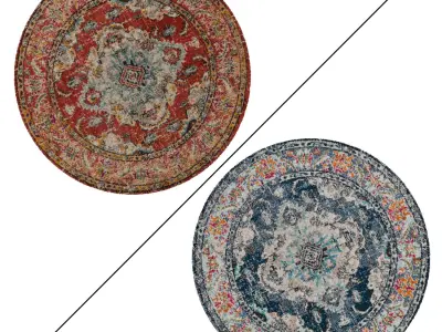 Round Rug Set 209 3D model