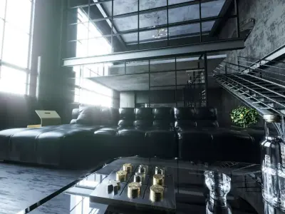 VIP loft room cinema 4D corona render 3D model