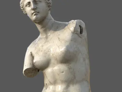 Pedestal with Venus de Milo Low-poly 3D model