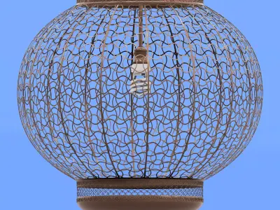 Moroccan Metal Hanging Lantern 3D model